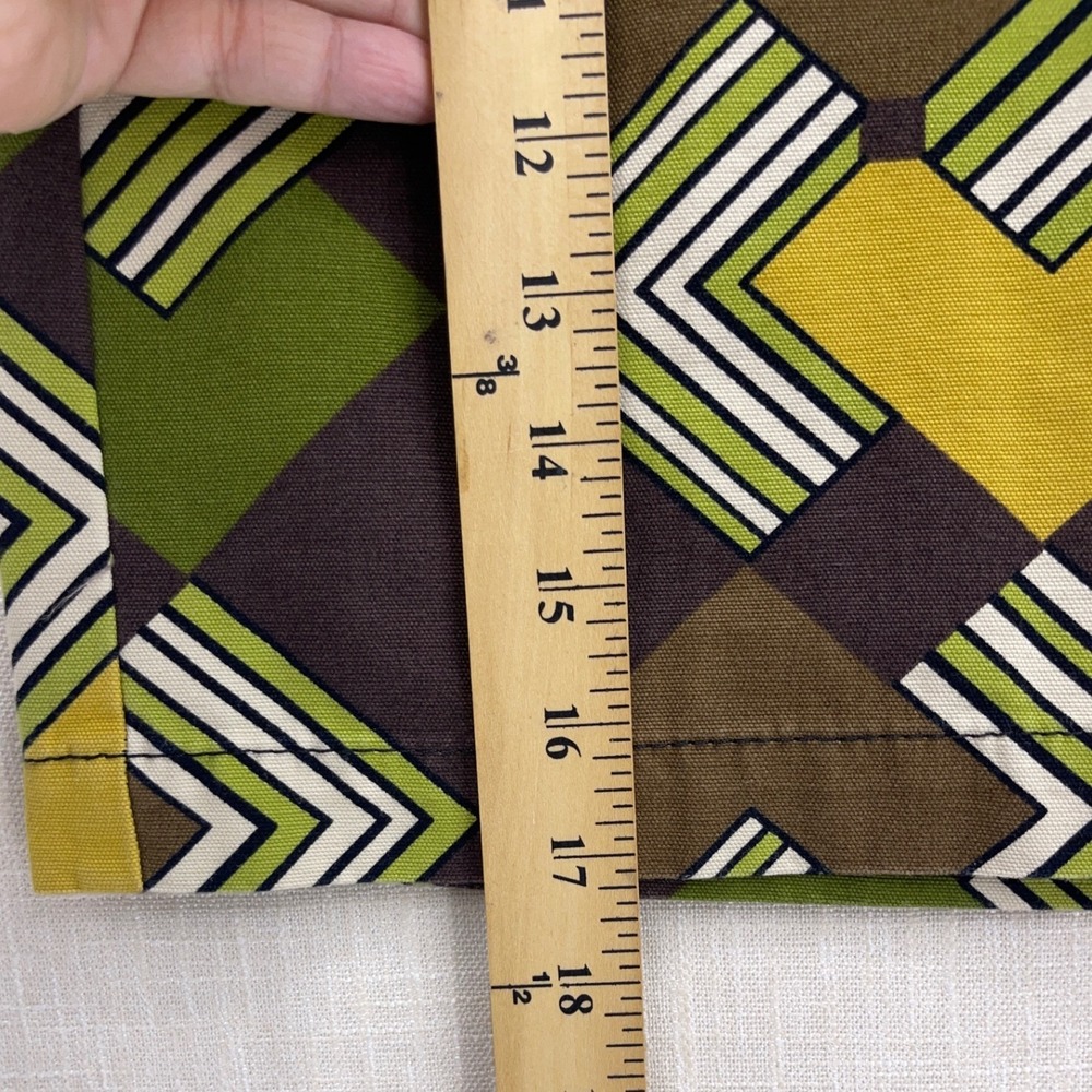 Ann Taylor LOFT Brown Green Geometric Print Mini Skirt Size 8 Retro Mod Cotton - Picture 5 of 7